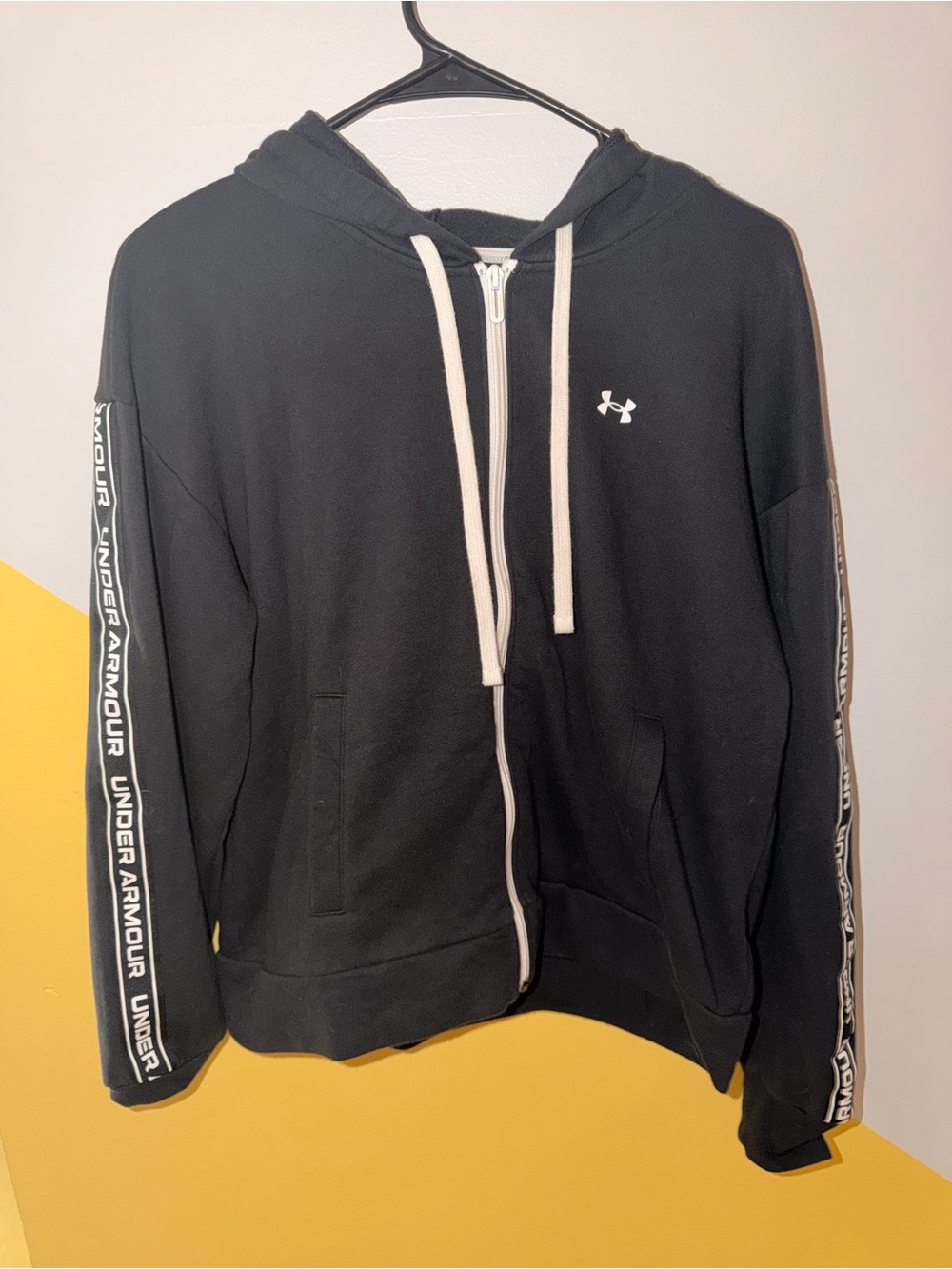 Under Armour Black Hoodie with White Accents